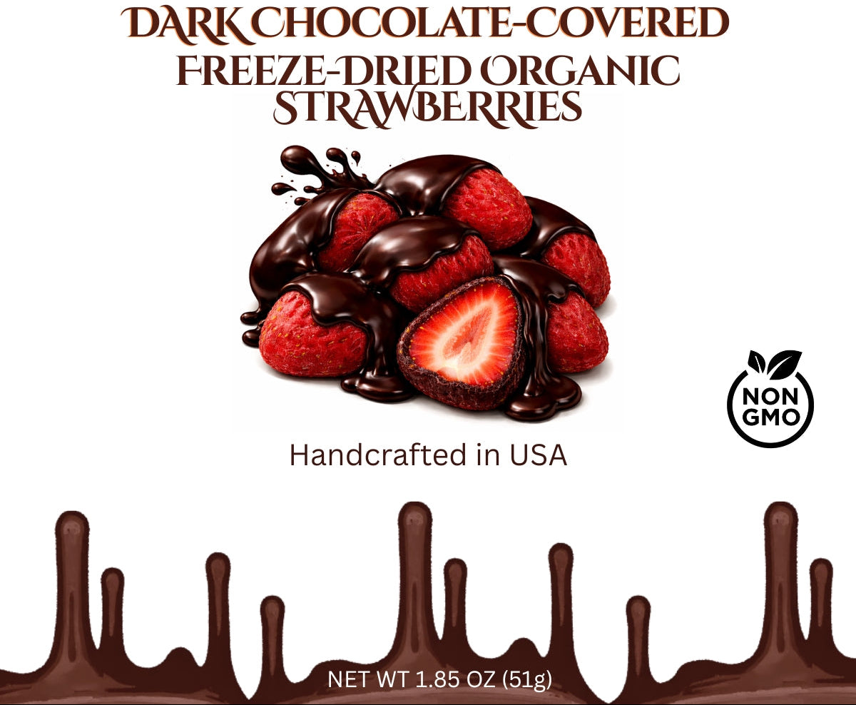 Dark Chocolate-Covered Freeze-Dried Organic Strawberries